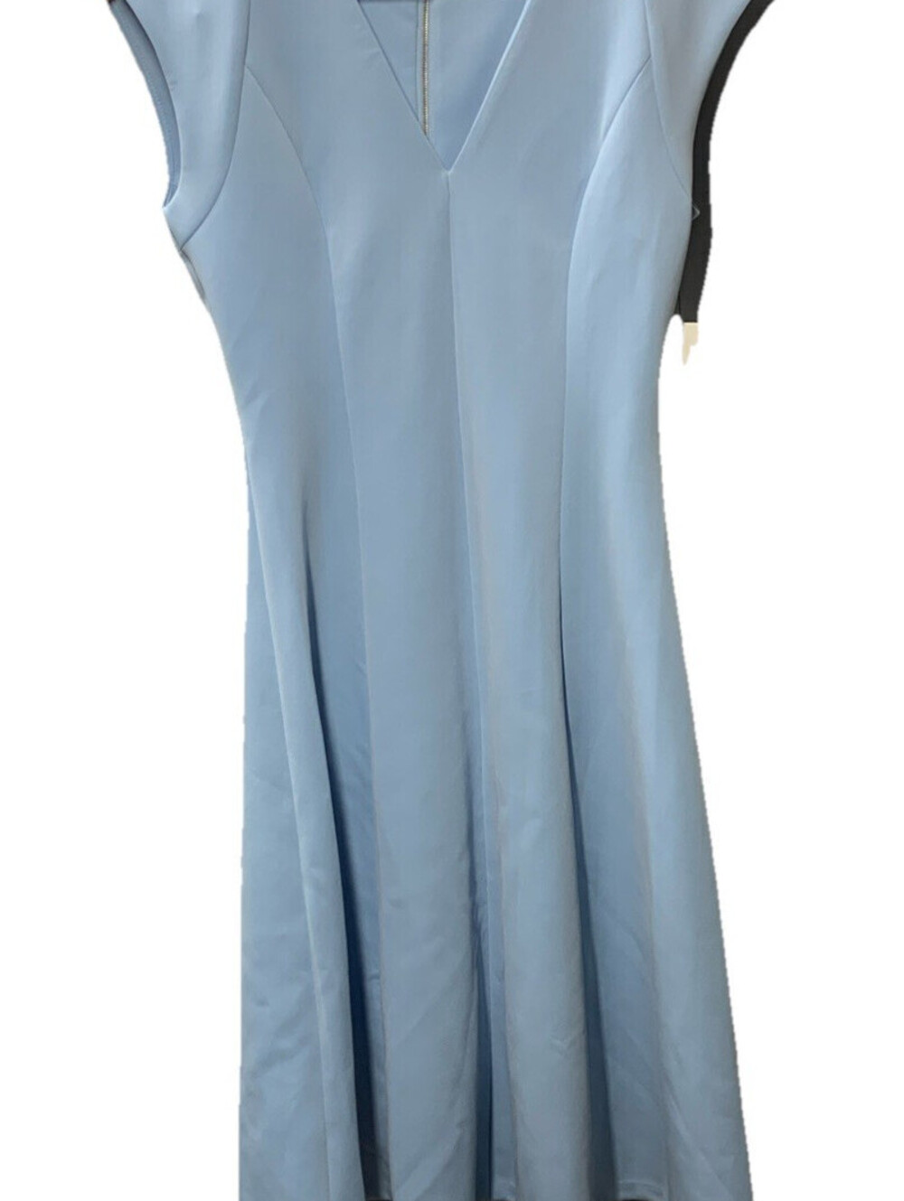 CALVIN KLEIN V-Neck Fit & Flare Midi Dress Cap Sleeve Formal Elegant Size 2